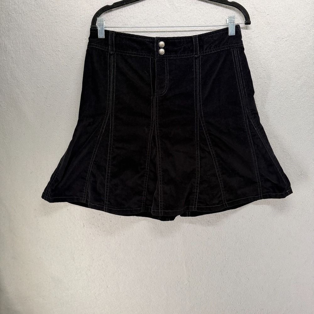 Athleta Whenever Corduroy Skirt Womens 6 Black Mini Athletic Flare A Line Sporty